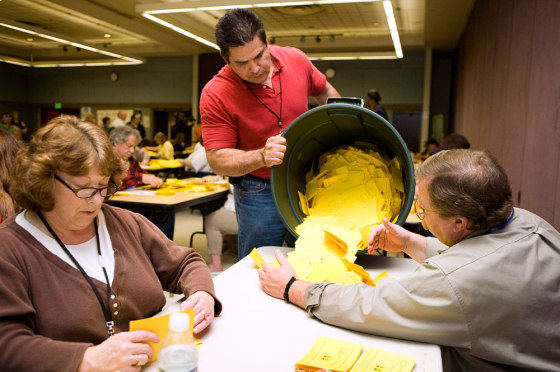 Image:Boeing Machinists union members count votes
