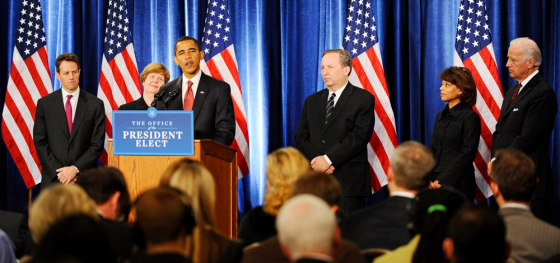 Image: US President elect Barack Obama introduces economic team