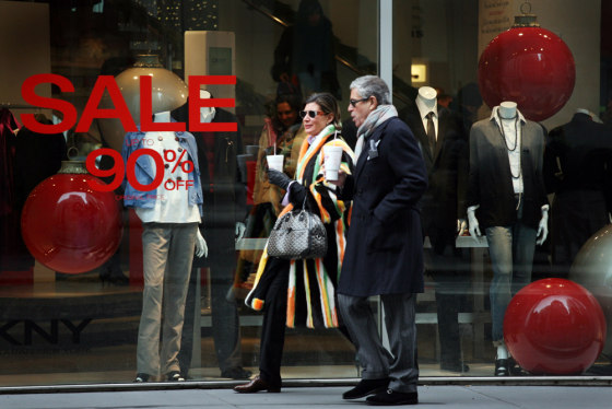 Image: Shoppers on New York's Madison Ave.