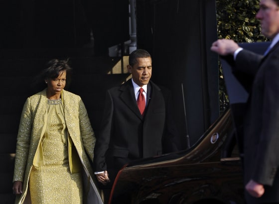 Image: The Obama's head to church on Inauguration day.