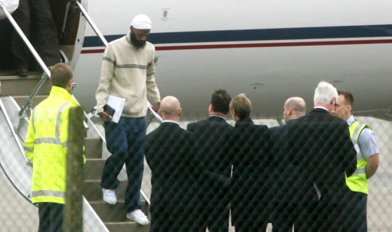 Image: Binyam Mohamed steps from plane