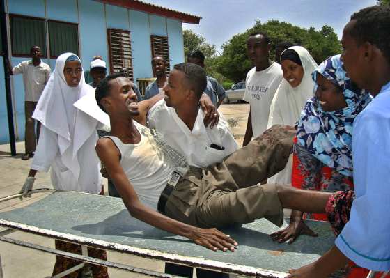 Image: Somalian man wounded in a mortar attack