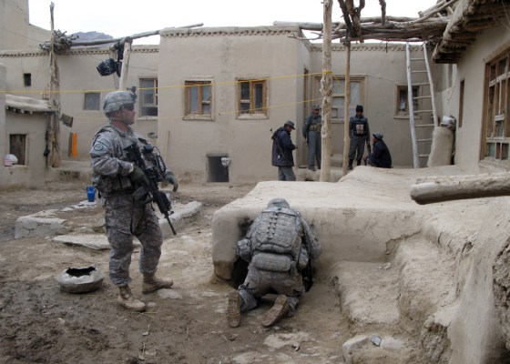 Image: US soldiers search villages and farms in the area of Baraki Barak in Logar province