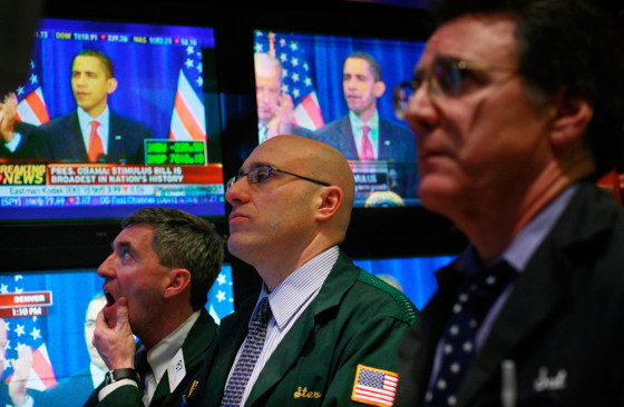 Image: Obama Signs Stilumus Package, As Stocks Near Novemember Low