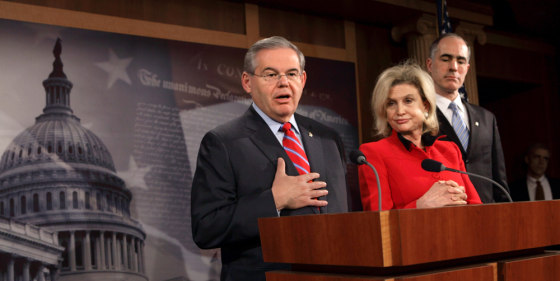 Image: Robert Menendez, Carolyn Maloney, Robert Casey
