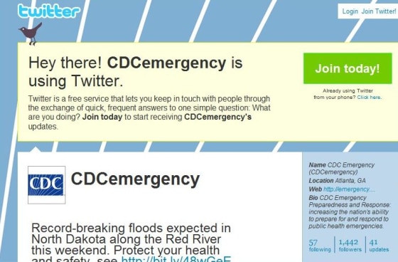 Image: CDC \"tweet\" on Twitter