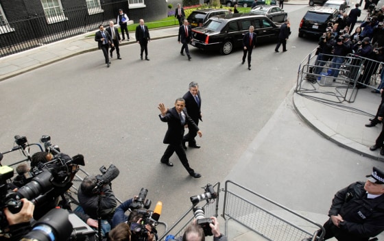 Image: President Obama and British Prime Minister Brown in London
