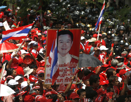 Image: Supporters of former Thai Prime Minister Thaksin protest in Bangkok