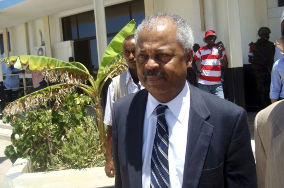 Image: U.S. congressman Payne arrives at the airport in Somalia's capital Mogadishu