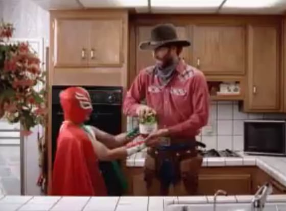 This Burger King advertisement, which shows a wrestler in a cape resembling a Mexican flag and an American cowboy, has prompted a Mexican diplomat to complain the spot "improperly" uses the "stereotyped image of a Mexican."