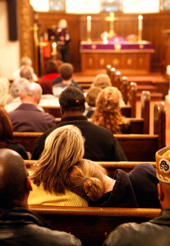 Image: People in church
