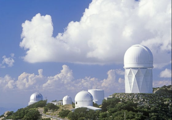 Kitt Peak National Observatory in Tucson, Ariz. The observatory is part of an international collaboration, known as the Whole Earth Telescope, that is designed to watch select astronomical objects continuously over a period of time.