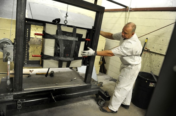 Image: Fred Chirranni tests body armor