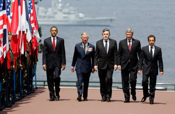 Barack Obama, Nicolas Sarkozy, Gordon Brown, Stephen Harper, Prince Charles