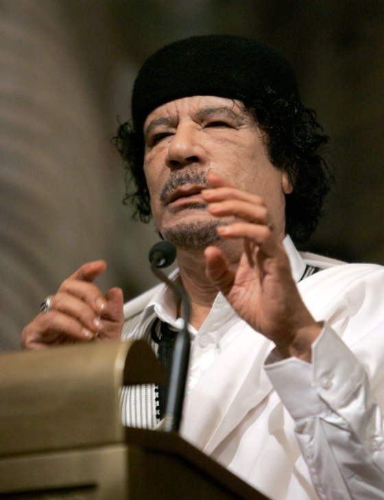 Image: Libyan leader Moammar Gadhafi