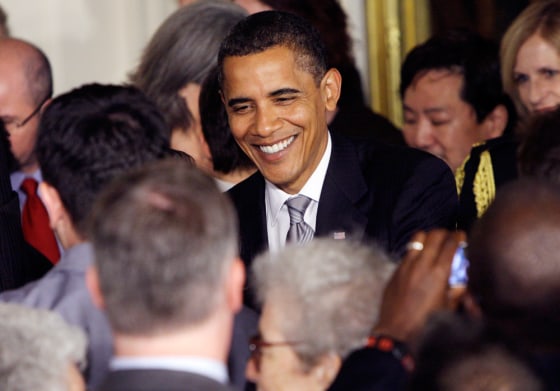Image: Barack Obama greets guests