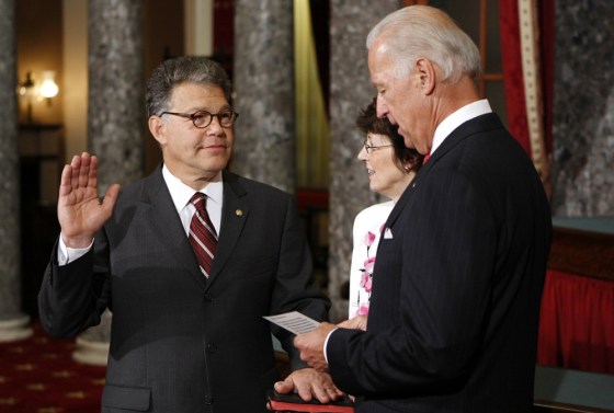 Image: Franken is sworn-in at the Capitol in Washington