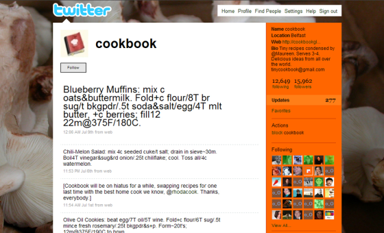 Tweets from @cookbook.