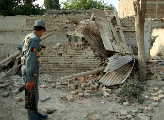 Image: Damage from Taliban attack in Khost, Afghanistan