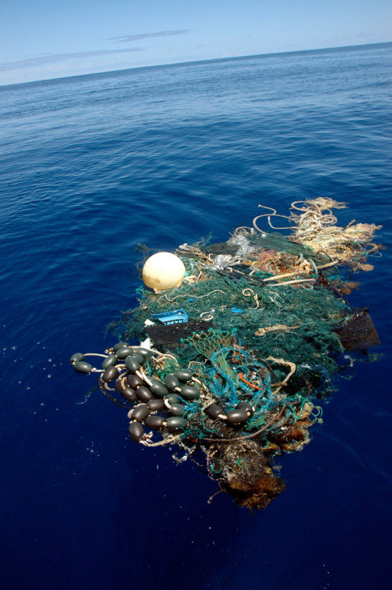 Image: Garbage floating in the Pacific ocean