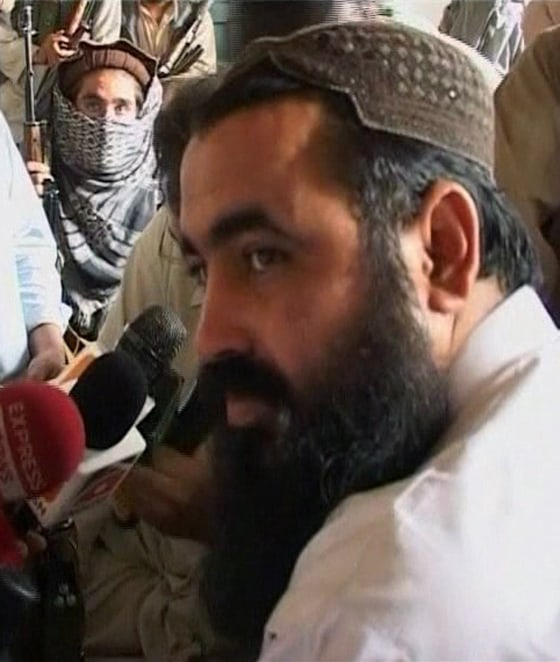 Image: Taliban chief Baitullah Mehsud attending a news conference in an unknown location