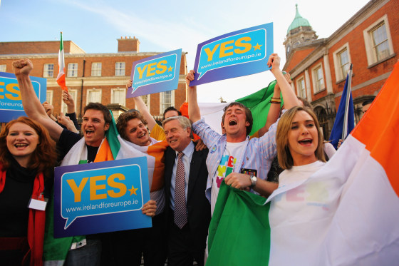 Image: Yes campaigners celebrate