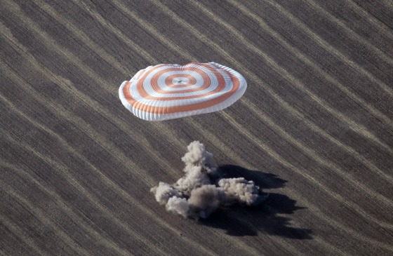 Image: The Soyuz spacecraft touches down