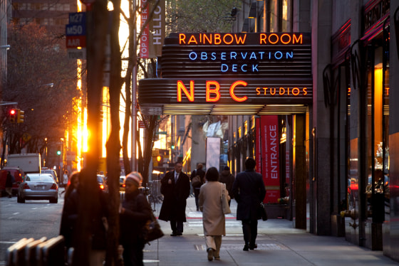 Image: pedestrians walk outside Rockefeller Center