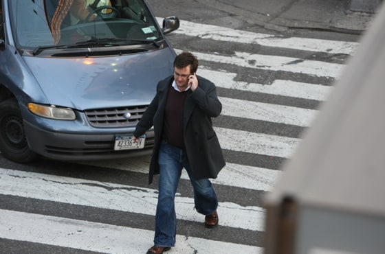 Phones aren't just distracting drivers; it turns out that they make pedestrians inattentive too.