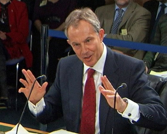 Image: Britain's former Prime Minister Blair addressing the Iraq Inquiry