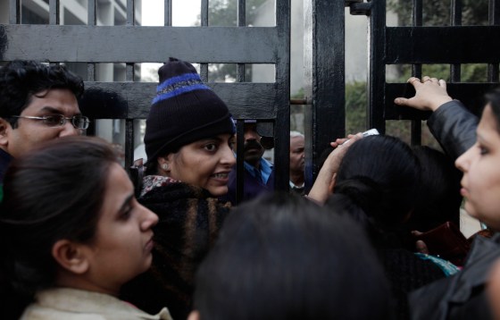 Image: Parents seek information about nursery school admission