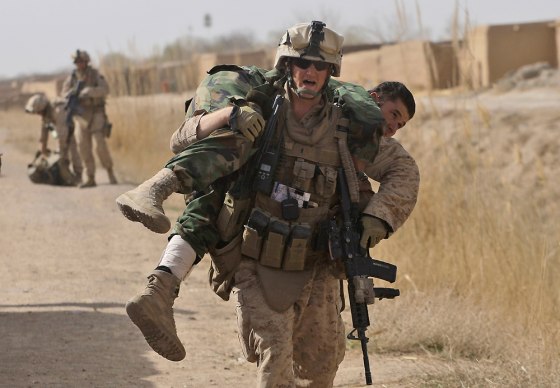 Image: U.S. Marines and Afghan National Army soldiers in Afghanistan