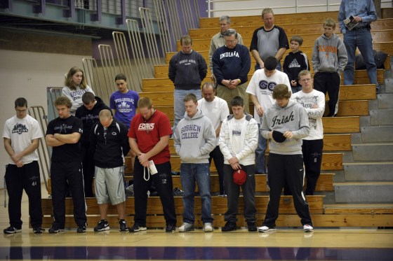 Image: Basketball fans at Goshen College