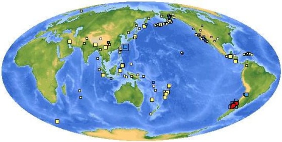 Image: Quakes in the world