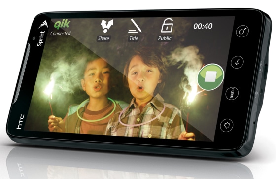 The HTC Evo 4G phone has a 4.3-inch touchscreen that is 30 percent larger than the iPhone's screen, and will run Google's Android software. Sprint didn't say what it would cost or exactly when it would be available.