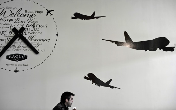 Image: Passenger waits at Bilbao airport