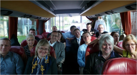 The bus of President Toomas Ilves of Estonia crossed the Hungary-Slovakia border on Monday. Mr. Ilves is in the second row’s left aisle seat.