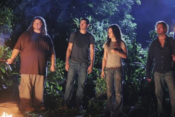 Image: Hurley, Jack, Kate and Josh on \"Lost\"