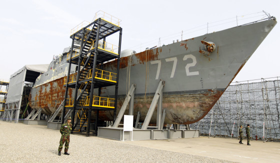 Image: Wreckage of the South Korean naval vessel Cheonan
