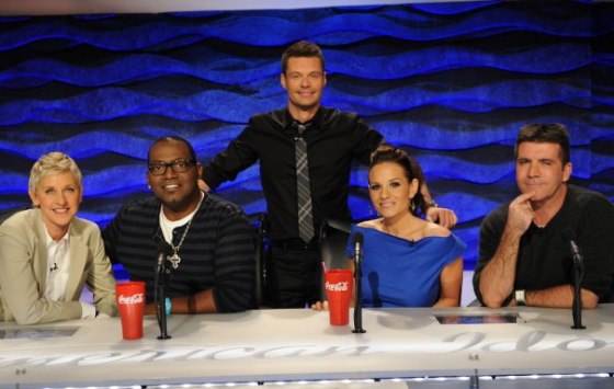 Image: \"Idol\" judges and Ryan Seacrest