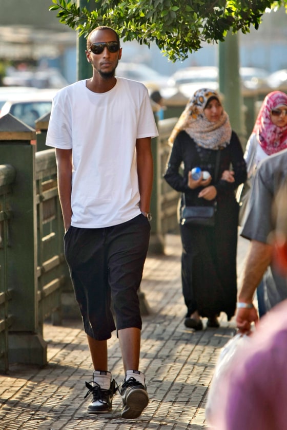 Image: Yahya Wehelie, from Fairfax, Virginia, walks in Cairo, Egypt