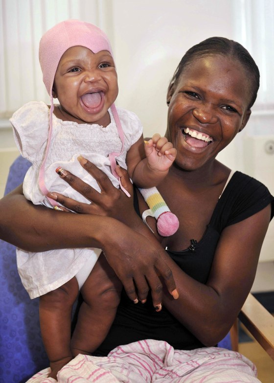 Image: Landina Seignon, with her mother Marie Miracle Seignon