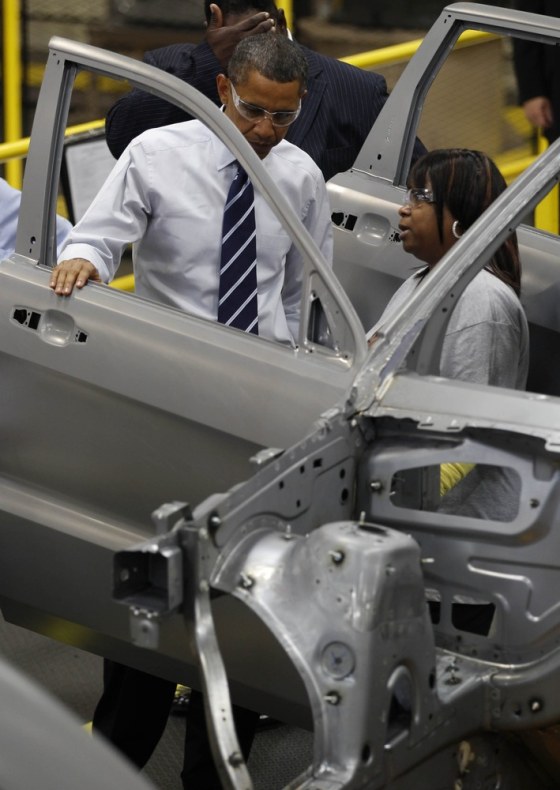 Image: U.S. President Barack Obama tours a Chrysler Auto Plant in Detroit