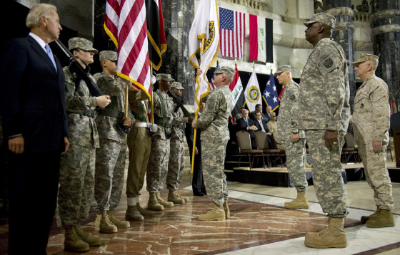 Image: Change of command ceremony in Baghdad