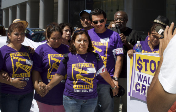 Image: workers on strike