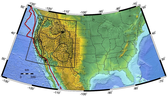 Image: Tomographic image of Yellowstone Snake River Plain