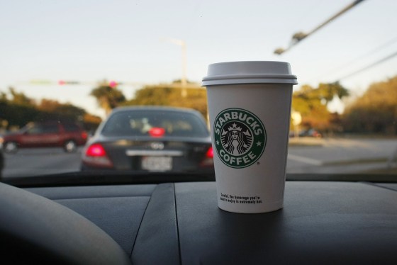 Image: Starbucks on the dash.