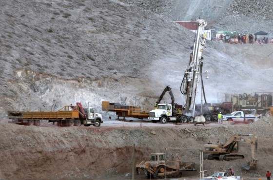 Image: Schramm T130 drill is prepared for operation at Copiapo