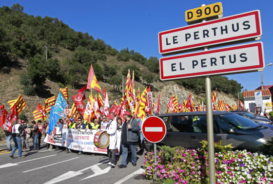 Image: European demonstration in Le Perthus