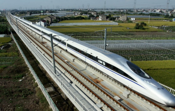 Image: A \"CRH380A\" train runs in Shanghai-Hangzhou high-speed railway
